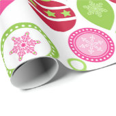 Retro feestdagen kerstpatroon cadeaupapier (Rol Hoek)