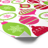 Retro feestdagen kerstpatroon poster (Hoek)