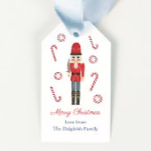 Retro Feestdagen Rode Notenkraker Candy Canes Stre Cadeaulabel