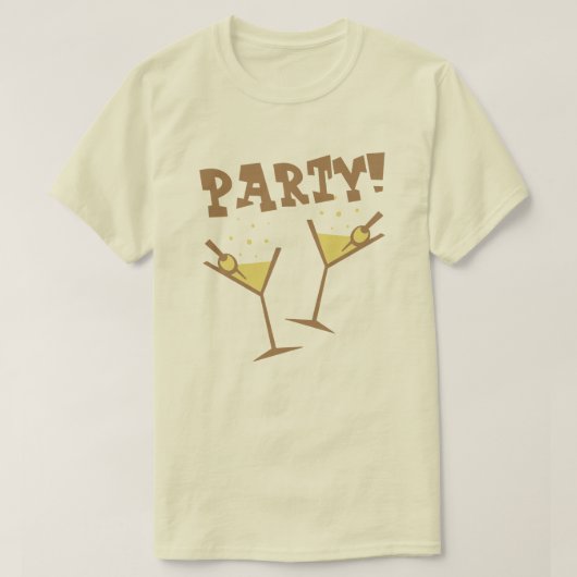 Retro feestdranken bruin T-shirt (Design voorkant)