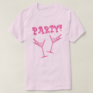Retro feestdranken Roze T-Shirt