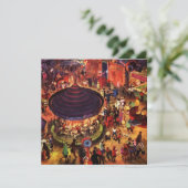 Retro Feestelijke Feest Carnaval Nights Uitnodigin Kaart (Staand voorkant)