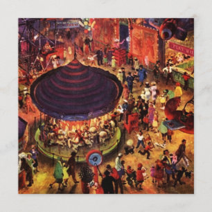 Retro Feestelijke Feest Carnaval Nights Uitnodigin Kaart