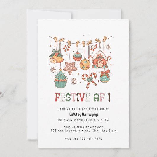 Retro feestelijke kerst kaart (Voorkant)