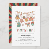 Retro feestelijke kerst kaart (Voorkant / Achterkant)