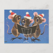 retro  feestelijke kerstmuizen briefkaart (Voorkant)