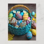 Retro feestelijke mand van paaseieren briefkaart (Voorkant)
