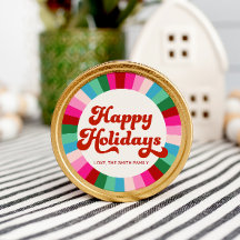 Retro Feestelijke Regenboog Roze Kerstmis Vakantie