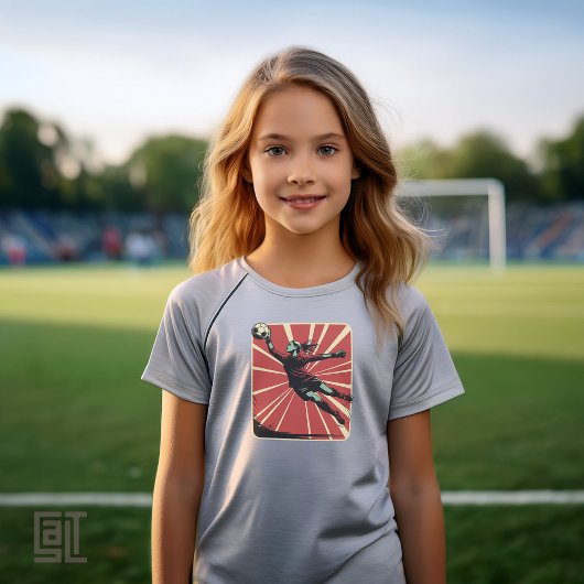 Retro Female Soccer Goalkeeper Tri-Blend Shirt