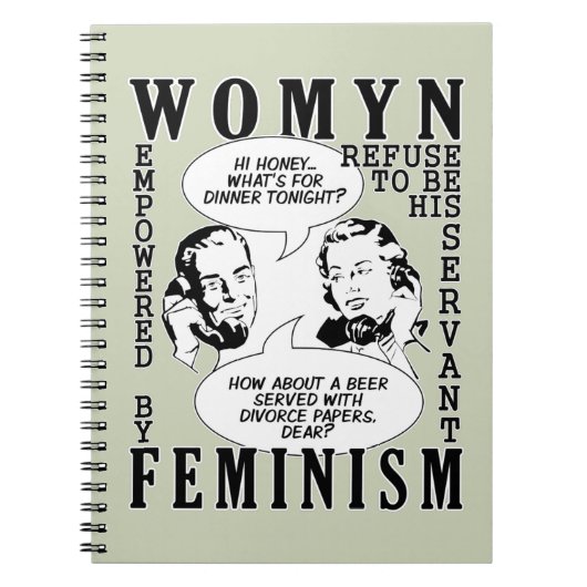 Retro Feminist Humor notebook Notitieboek (Voorkant)