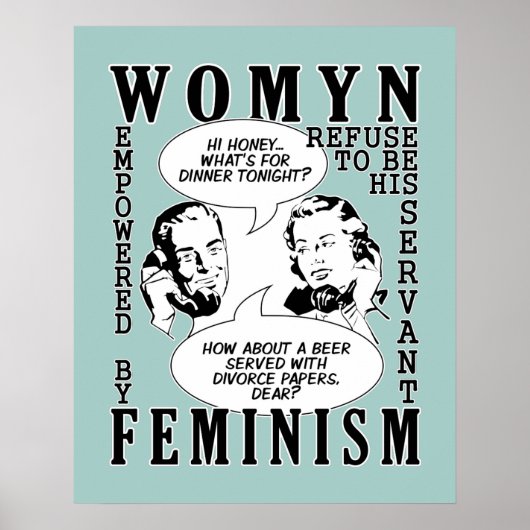 Retro Feminist Humor poster (Voorkant)