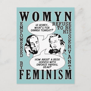 Retro Feministische Humor briefkaarten