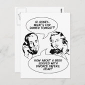 Retro Feministische Humor briefkaarten (Voorkant / Achterkant)