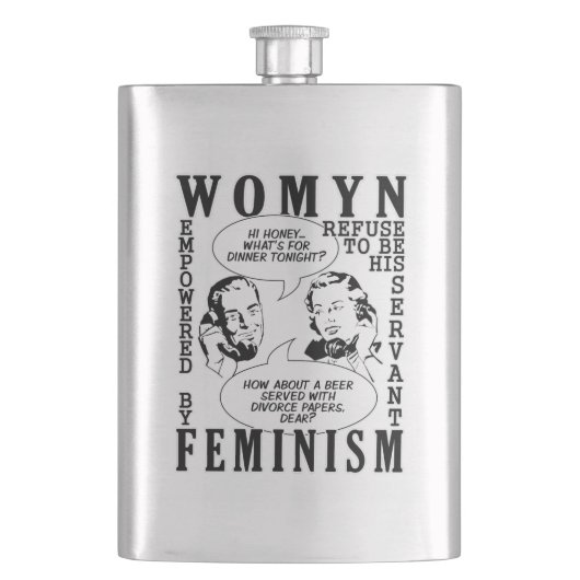 Retro Feministische Humor kolf Flacon (Voorkant)