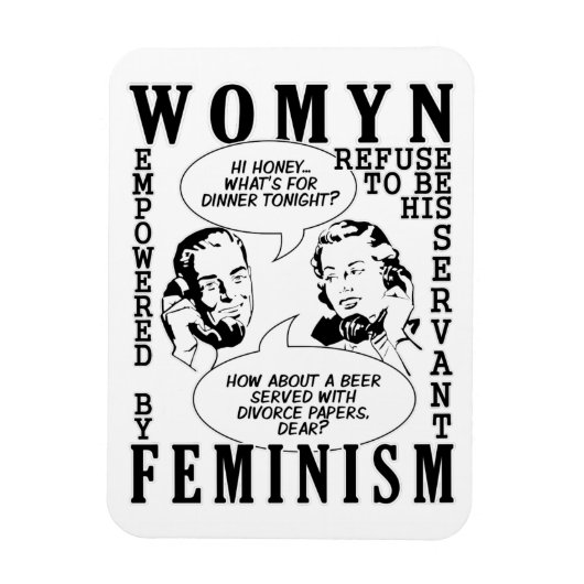 Retro Feministische Humor magneten (Verticaal)