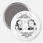 Retro Feministische Humor magneten (Voorkant / Achterkant)