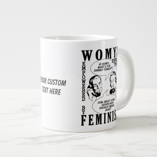 Retro Feministische Humor mokken (Voorkant rechts)