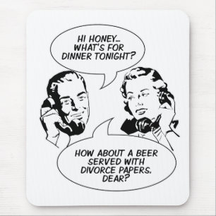 Retro Feministische Humor mousepad Muismat
