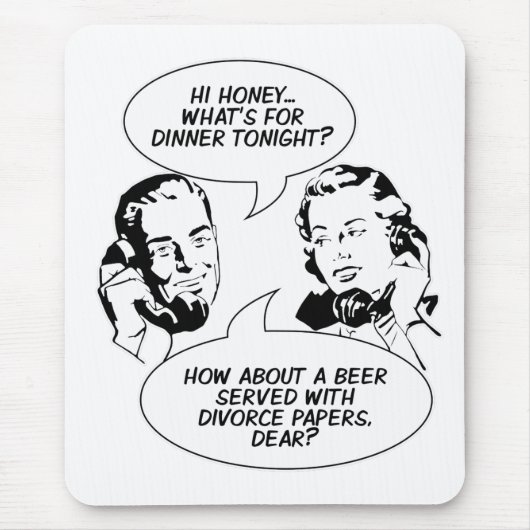 Retro Feministische Humor mousepad Muismat (Voorkant)