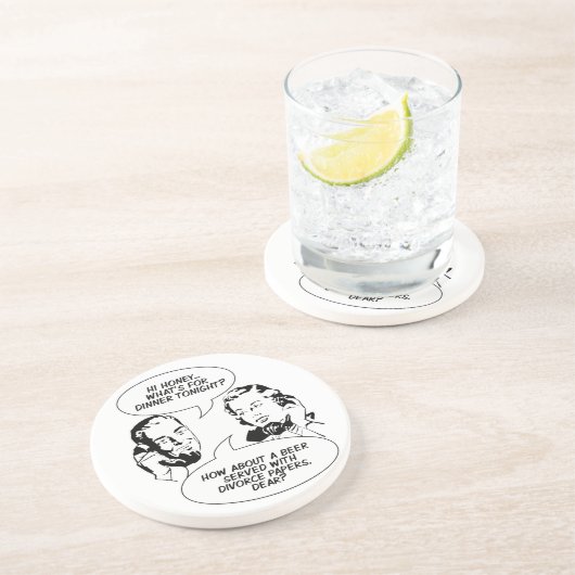 Retro Feministische Humor onderzetter (Zijkant)