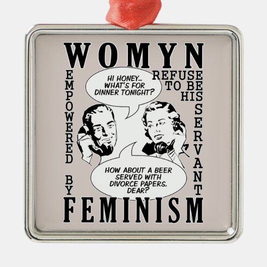 Retro Feministische Humor ornament (Voorkant)