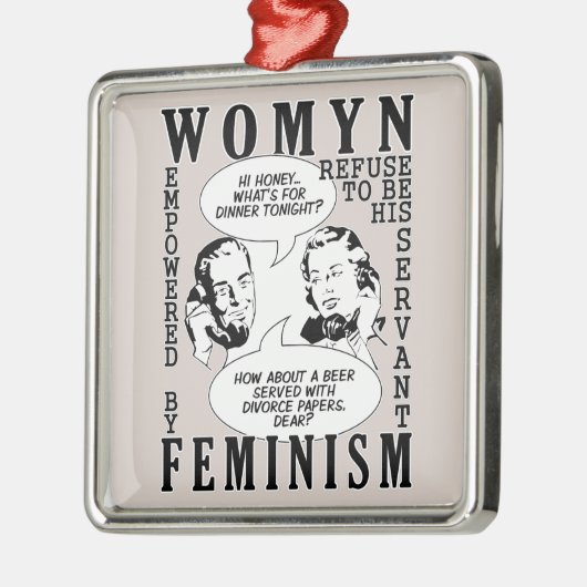 Retro Feministische Humor ornament (Links)