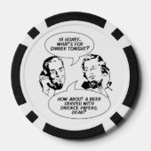 Retro Feministische Humor poker chips (Achterkant)