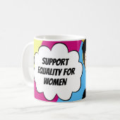 Retro Feministische Pop Art Equal Womens Rights Qu Koffiemok (Voorkant links)