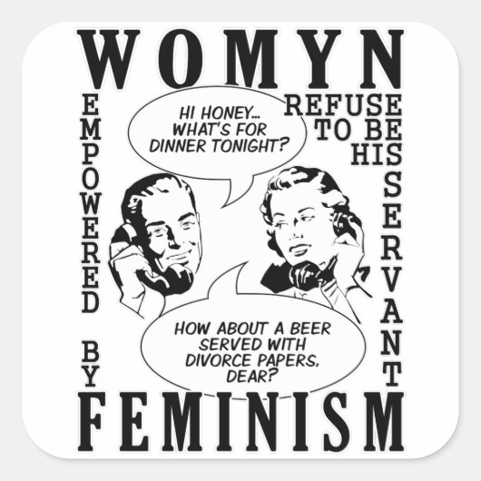 Retro Feministische stickers van de Humor (Voorkant)