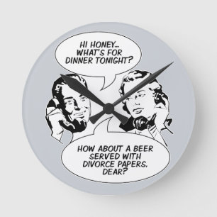 Retro Feministische wandklokken Humor