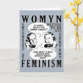 Retro Feministische wenskaarten van de Humor Kaart (Gele Bloem)