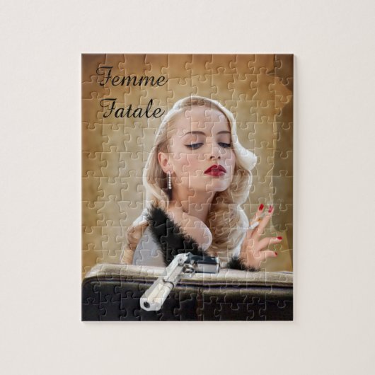 Retro Femme Fatale Diva - Roken en Pistolen Legpuzzel (Verticaal)