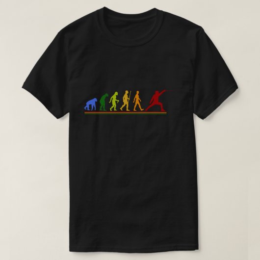 Retro Fencing Evolution Gift voor Fencers T-shirt (Design voorkant)
