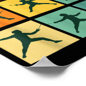 Retro Fencing For Christmas Srty Fencer Athlete Poster (Hoek)