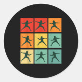 Retro Fencing For Christmas Srty Fencer Athlete Ronde Sticker (Voorkant)
