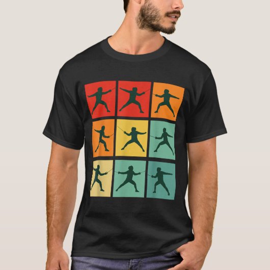 Retro Fencing For Christmas Srty Fencer Athlete  T-shirt (Voorkant)