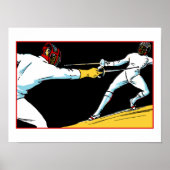 Retro fencing-kampioen poster (Voorkant)