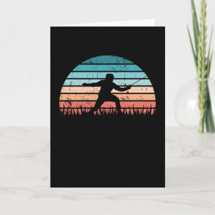 Retro Fencing Sunset Gift for Fencer Mannen and Wo Kaart