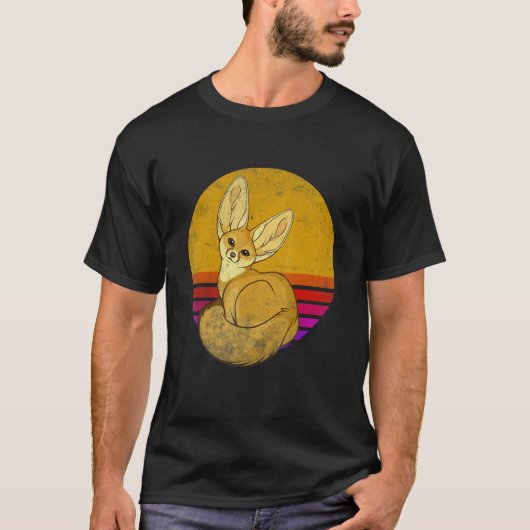 Retro Fennec Fox Cute Foxes 1 T-shirt (Voorkant)