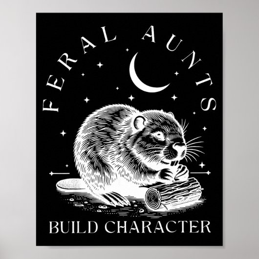 Retro Feral Aunts Build Character Funny New Aunt C Poster (Voorkant)