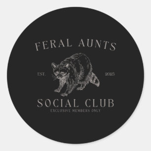 Retro Feral Tante Sociale Club Zwangerschap Onthul Ronde Sticker