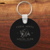 Retro Feral Tante Sociale Club Zwangerschap Onthul Sleutelhanger (Voorkant)
