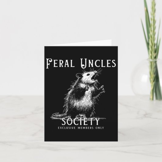 Retro Feral Uncle Society Funny Opossum houdt van  Kaart (Voorkant)
