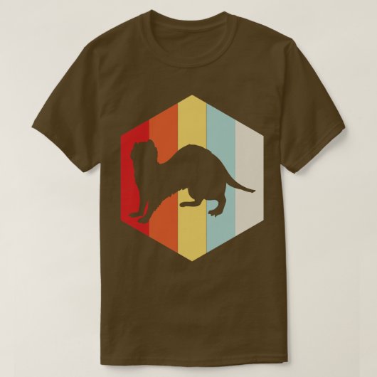 Retro Ferret Silhouet T-shirt (Design voorkant)