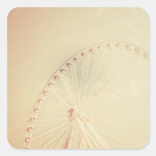 Retro Ferris Wheel Vierkante Sticker