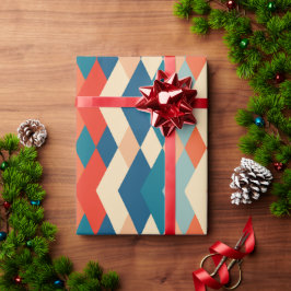 Retro Festieve Gift Kleurrijk 60s Vintage Patroon Cadeaupapier