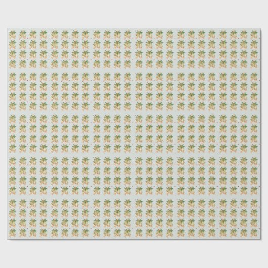  Retro Festive Green Kerstfeestdag Cadeaupapier (Vlak)