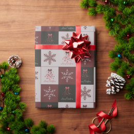Retro Festive Merry Christmas Tiled Pattern Cadeaupapier