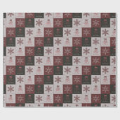Retro Festive Merry Christmas Tiled Pattern Cadeaupapier (Vlak)