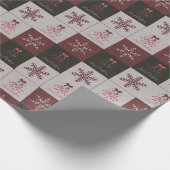 Retro Festive Merry Christmas Tiled Pattern Cadeaupapier (Hoek)